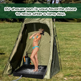 NNETM Camping Foldable RV Shower Pan Outdoor Basin