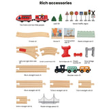 NNETM 72pcs Wooden Train Set with Electric Train Toy