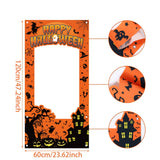 1pc, Orange for halloween Photo Frame Backdrop, Pumpkin Witch Design Photo Booth Frame, Hollow Out Frame Photo Photobooth Props Decor, Backdrop Banner Perfect for Halloween Decor, Happy for halloween Atmosphere Supplies