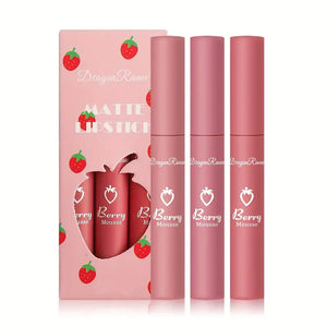 NNETM 3pcs colors Light weight Softness Velvet Matte Lipstick set  - Long Lasting, Non-Stick