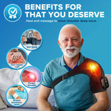 NNETM Black Wireless Heated Shoulder Massager with Adjustable Heating & Vibration