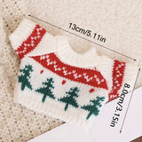 White Christmas Car Gear Shift Knob Cover Mini Knitted Sweater
