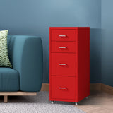 Levede 4 Drawer Office Drawers Cabinet Red-1922897592908386312