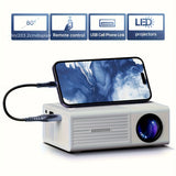 NNETM Mini Portable Projector Full HD 1080P – Smart Home Theater with Built-in Speaker