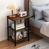 NNETM 3-tiers Bedside Table - Wood Storage Rack