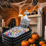 NNETM Tombstone Halloween Decoration with Pirate Skull