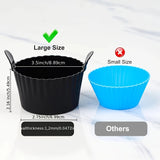 NNETM 6pcs Black Silicone Air Fryer Baking Cups Non-Stick Kitchen Molds