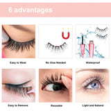 NNETM 5 Pairs Magnetic Eyelashes And Eyeliner Kit Reusable 3D Magnetic False Lashes Extension No Glue Needed