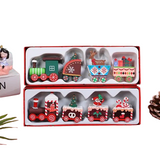 NNETM 1pc Christmas Train Painted Wooden Toys Table Top Ornament Home Decoration, Christmas Gifts, Party Favors