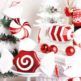 NNEOBA 4PCS Large Red Candy Cane Christmas Ball Ornaments