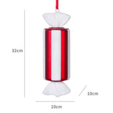 NNEOBA 4PCS Large Red Candy Cane Christmas Ball Ornaments