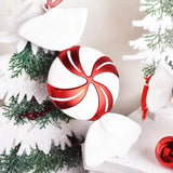 NNEOBA 4PCS Large Red Candy Cane Christmas Ball Ornaments