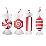 NNEOBA 4PCS Large Red Candy Cane Christmas Ball Ornaments