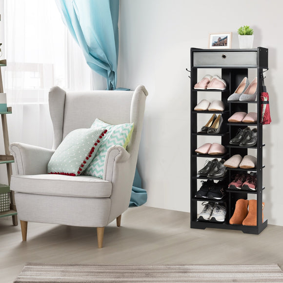 NNECW 13-tier Vertical Shoe Rack with Removable Drawer