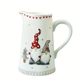 Ceramic Christmas Beverage Jug with Embossed Santa 1pc