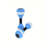 NNETM 2pcs Aqua Fitness Barbell - Dual Use EVA Foam Dumbbells(Blue)