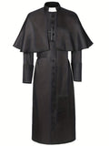 Medieval Priest Role-Play Costume – Long-Sleeve Black Monk Robe