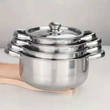 NNETM Premium 8-Piece Stainless Steel Pot Set - Heavy-Duty