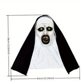 NNETM Synthetic Latex Spooky Nun Mask Halloween Costume