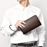 Men's Multi-Compartment Clutch Wallet with Wrist Strap