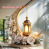 NNETM Elegant Ramadan Lantern & Floral Acrylic Decor