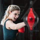 NNETM Double End Bag for MMA Training - Speed, Agility, and Reaction Punching Ball(Red)