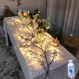 232.6CM 144-LED Bendable Willow Vine Lamp – Artificial Birch Tree