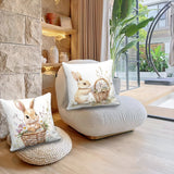 NNETM 4pcs Multicolor Easter Bunny Floral Cushion Covers