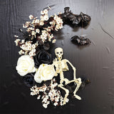NNETM Gothic Halloween Wreath Skull Bats