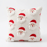 3D Santa Claus Quilted Cushion Cover White Christmas Pillowcase