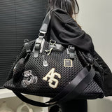 NNETM Teddy Bear Print Shoulder Tote Bag