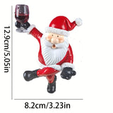 Red and White Resin Elderly Figure Ornament Seated Character Raising a Glass