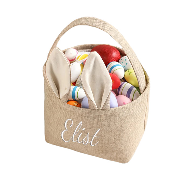 NNETM Linen Bunny Easter Tote Bag
