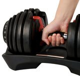 NNETM Adjustable Dumbbell 24KG with Anti-Slip Metal Handle(Black)