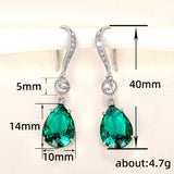 Sterling Silver Blue Topaz Pear-Shaped Earrings – Elegant Women's Gemstone Stud Earrings