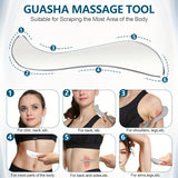 NNETM 2pcs Stainless Steel Gua Sha Massage Tool Set(Silver)