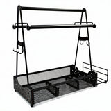 Large Grill Utensil Organizer with Hooks and Towel Holders