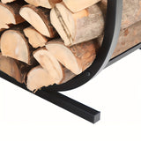 NNETM U-Shaped Metal Firewood Rack Stand