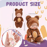 NNETM 6-Piece Mini Children’s Dolls Set with Animal Costumes