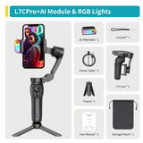 NNETM L7C 3-Axis Gimbal – Smart Handheld Stabilizer with AI Tracking & Fill Light