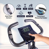 NNETM Ultra-Quiet Foldable X-Bike with Heart Rate Monitor & LCD Display(Blue)