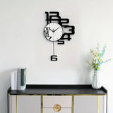 NNETM Modern Minimalist Metal Wood Wall Clock