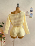 Women's Striped Asymmetrical Off-Shoulder 2-Piece Set