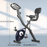 NNETM Ultra-Quiet Foldable X-Bike with Heart Rate Monitor & LCD Display(Blue)