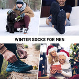NNETM 5 Pairs of Thick Solid Crew Socks for Men - Winter Essentials