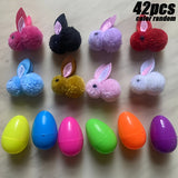 NNETM 42pcs Colorful Easter Eggs with Stuffed Bunny Animals