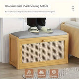 NNETM 70cm Bamboo Shoe Rack Bench - Seat and Storage