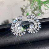 Sterling Silver Moissanite Earrings – Elegant Luxury Stud Earrings for Daily Wear & Special Occasions