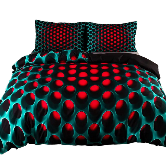 NNETM Vibrant Dreams Y2K Stereoscopic Bedding Set - 3-Piece Colorful Duvet Cover Set (Queen Size)