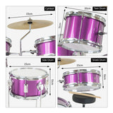 NNEDPE Childrens 4pc Drum Kit - Purple
